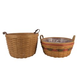 Longaberger Baskets: Large Wildflower Basket & Large Popcorn Basket - #S6-3