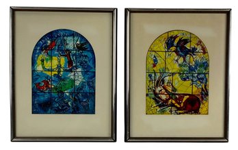 Tribe Of Dan & Naphtali Stained Glass Window Framed Art Prints By Marc Chagall - #A5