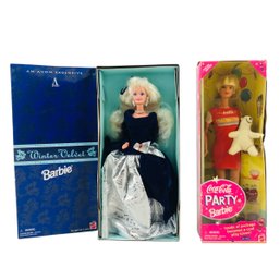 Vintage Winter Velvet Barbie & Coca-Cola Party Barbie (NEW) - #S2-3