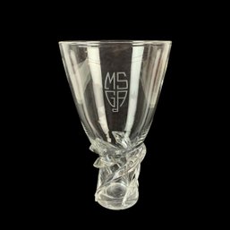 Steuben Signed Crystal Spiral Flower Vase, 11-1/4 Inch - #S8-2