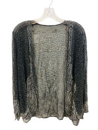 Hand Beaded Open Front Semi-Sheer Jacket - #S18-3