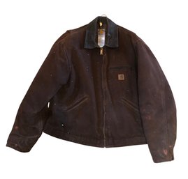 Carhartt Brown Canvas Blanket Lined Full Zip Detroit Jacket, Men's Size XL - #LFT