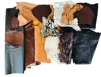 Collection Of Assorted Leather Scrap Pieces For Leathercrafts - #S15-1