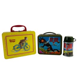 Curious George Schylling Lunchbox & Hasbro GI Joe Lunchbox & Thermos Set - #S2-2