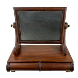 Antique Mahogany Beveled Shaving Mirror - #S13-2