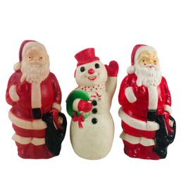 Vintage Tabletop Santa & Snowman Blow Molds By Dapol Industries & Empire Plastic Corp. - #S17-3
