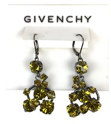 Givenchy Swarovski Crystal Gunmetal Chandelier Earrings - #S18-3