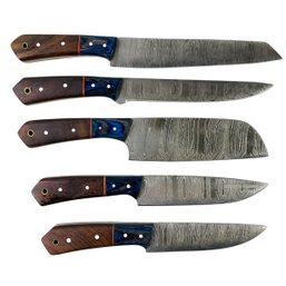 Damascus Steel 5-Piece Chef's Knife Set - #S7-2