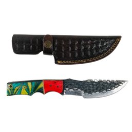 Carbon Steel Hunting Knife With Leather Sheath - #S3-4