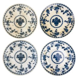 Antique Blue Delft Dinner Plates By Minton (Made In England) - #S8-2