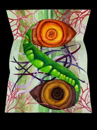 Surrealist Watercolor Painting, Signed - #S28-2