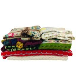 Collection Of Handmade Crocheted/Knit Afghan Blankets - #S10-1