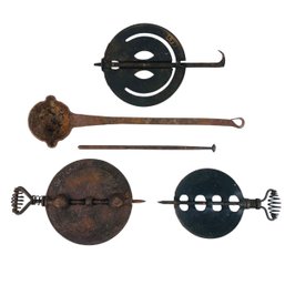 Antique 6-Inch Griswold New American Stove Pipe Damper, Hand Forged Ladle & More - #S4-2