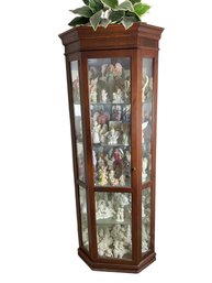 Lighted Corner Curio Cabinet With Mahogany Finish - #LR