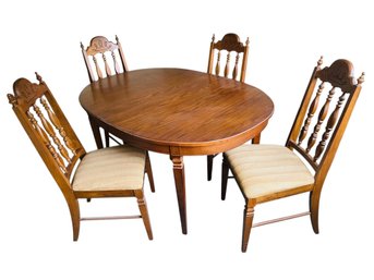 Mid-Century Caldwell Furniture Oval Extending Dining Table Set - #DR