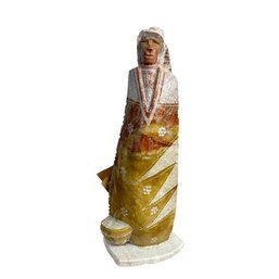 Navajo Native American Hand Carved Alabaster Sculpture Signed Becenti - #BR-2