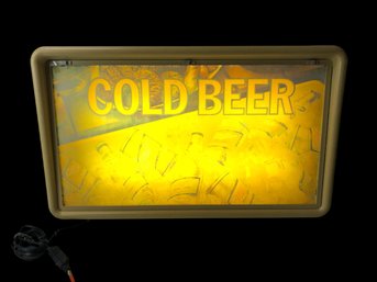 Vintage Miller Cold Beer Lighted Bar Sign By Miller Brewing Company (WORKS) - #S22-5