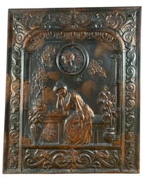 Vintage Repousse Metal Fireplace Cover - #BR-3