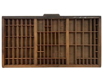 Antique Wood Printer's Typesetter Drawer - #S13-4