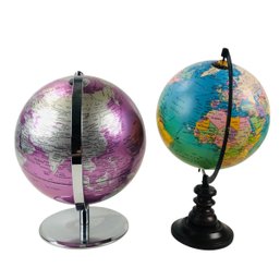 Purple Chrome Desktop Globe & Modern Tabletop Globe Issued By The Govt Of India - #S14-2