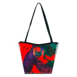 Vintage Angela Frascone Abstract Polka Dot Design Handbag - #S14-3