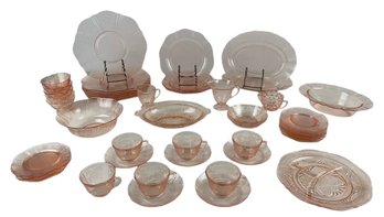 Pink Depression Glass: American Sweetheart, Jeannette Cubist & Royal Lace  - #S6-3