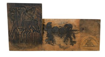 Pyrography Carved Wood Double-Sided Mythology Wall Plaques - #R1