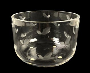 Kosta Boda Petal Leaf Etched Crystal Bowl Designed By Monica Backstrom - #FS-7