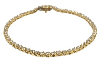 14K Yellow Gold Diamond Tennis Bracelet - #JC-B