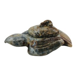 Carved Soapstone Bird Sculpture With Lid - #FS-3