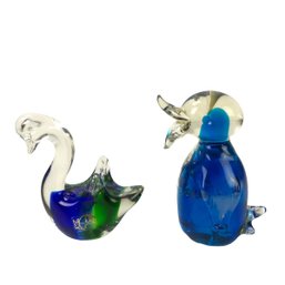 Hand Blown Glass Swan & Bird Paperweights - #FS-4
