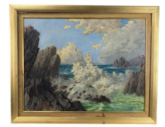 Coastal Landscape Pastel On Paper, Signed Rowland Leach (American 1885-1963) - #A10