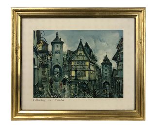 1974 Rothenburg Ob Der Tauber, Germany Gilt Framed Art Print - #R2