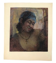 1930 Female Nude Portrait Pastel, Signed Anne Neumark (American, 1906-1997) - #S11-4