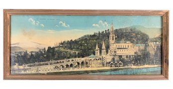 The Basilica Of Our Lady Of The Rosary Hand Colored Engraving - #R1