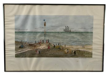 Robert R. Newell Limited Edition Offset Lithograph, 'The Departure Of The Ship Macy' - #A6