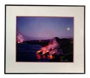 Moonlit Hawaiian Volcanic Lava Photograph, Signed - #S24-1