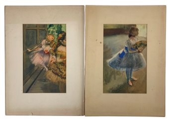 Dancers In The Wings & Dancer With A Fan Offset Lithographs By Edgar Degas - #S28-2