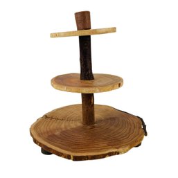 Rustic Log Slice 3-Tier Cupcake / Dessert Stand - #S8-5