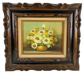 Floral Still Life Oil On Board Painting, Signed C. Nichols - #A2