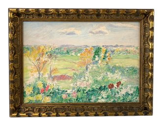 Summer Countryside Landscape Oil On Board Painting, Framed - #A1