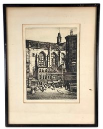 James P. Power (Britain, 20th Century) Signed Etching, Malme, Belgium - #A4