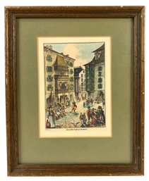 'What A Golden Thought In Innsbruck' German Hand Colored Engraving - #C3