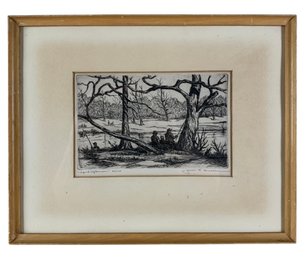 James Harrell (American, B. 1939) Limited Edition Etching, 'April Afternoon' - #BR-5