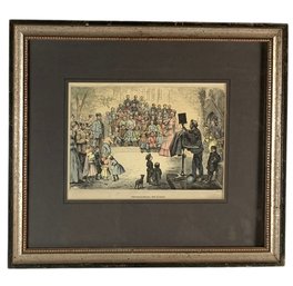'Photographing The School' Hand Colored Engraving By Frank Bellew (1828-1888) - #A5