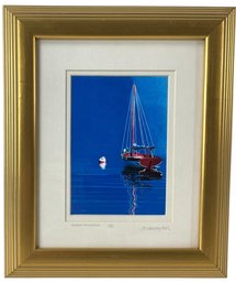 Tony Gill (British-American, 20th-21st C.) Signed Sailboat Lithograph, Newport Reflections - #A1