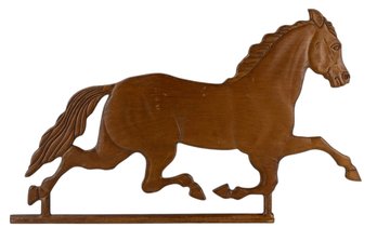 Vintage Folk Art Weathervane Style Horse Carved Wood Wall Plaque - #S24-1