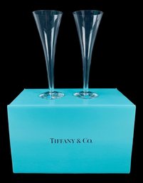 Tiffany & Co. Crystal Trumpet Champagne Flutes, Made In Sweden - #S10-4