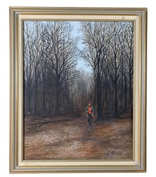 Autumnal Hunting Landscape Oil Painting, Signed Popper - #BR
