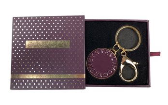 Stella McCartney Logo Medallion Purple Gold-Tone Key Chain (NEW WITH BOX) - #FS-4